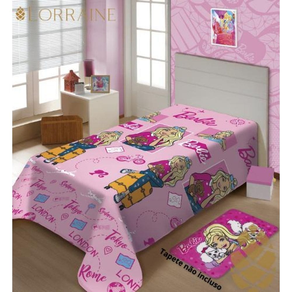 Manta micro solteiro 200x150 fun não alérgica barbie viagens