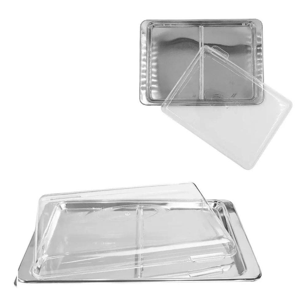Porta frios aço inox tampa acrílica cozinha queijo presunto