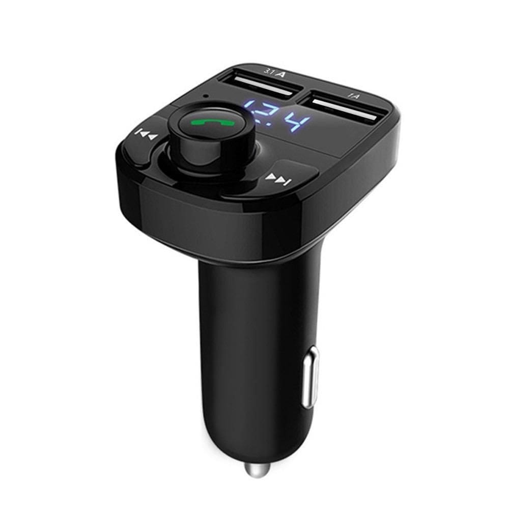 Carregador usb carro transmissor mp3 fm s/ fio bluetooth