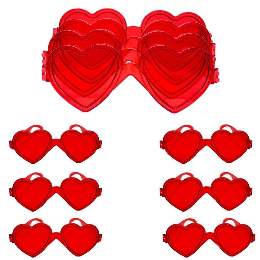 Kit 10 Óculos Coração Vermelho De Festa Casamento Balada Top