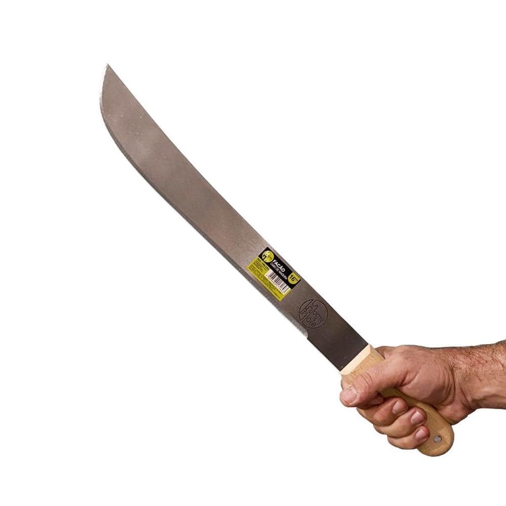 Facão para corta mato 16 cabo de madeira fulltang inox 53cm