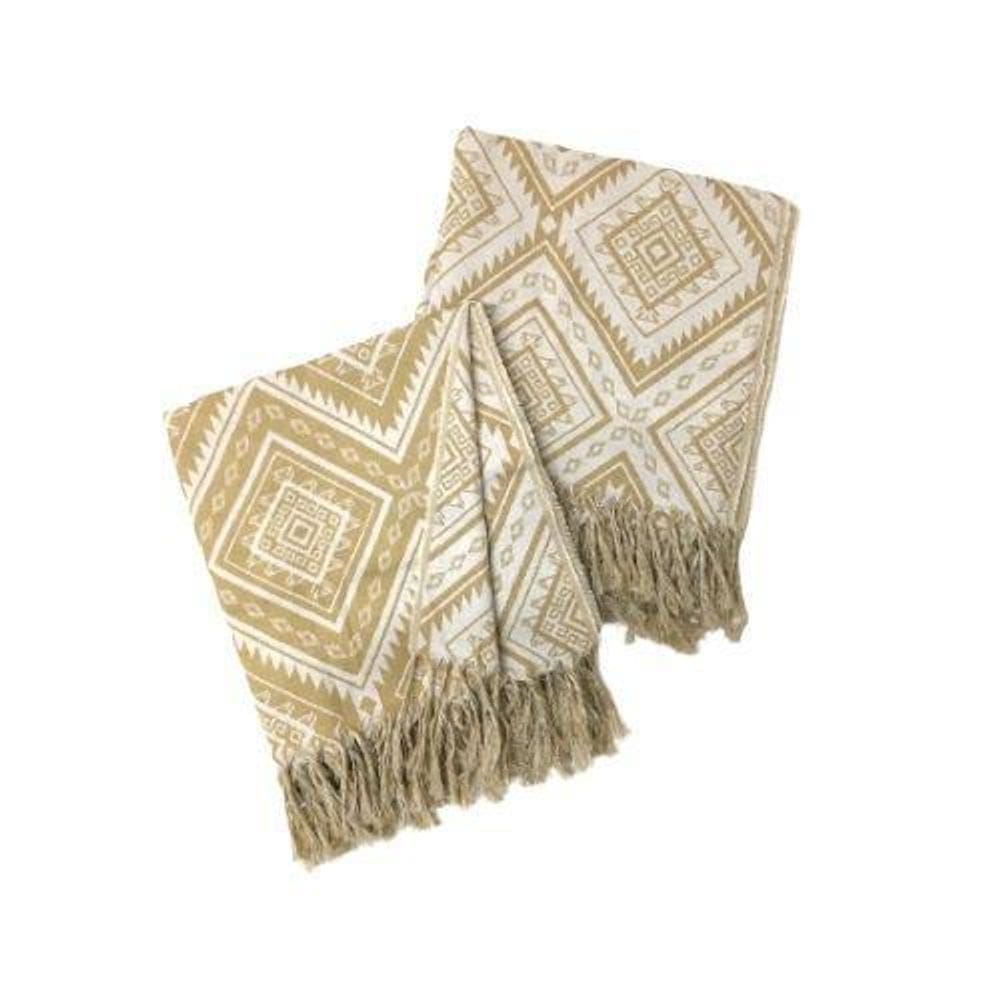 Xale manta para sofá e poltrona luxo 2 lugares agra bege