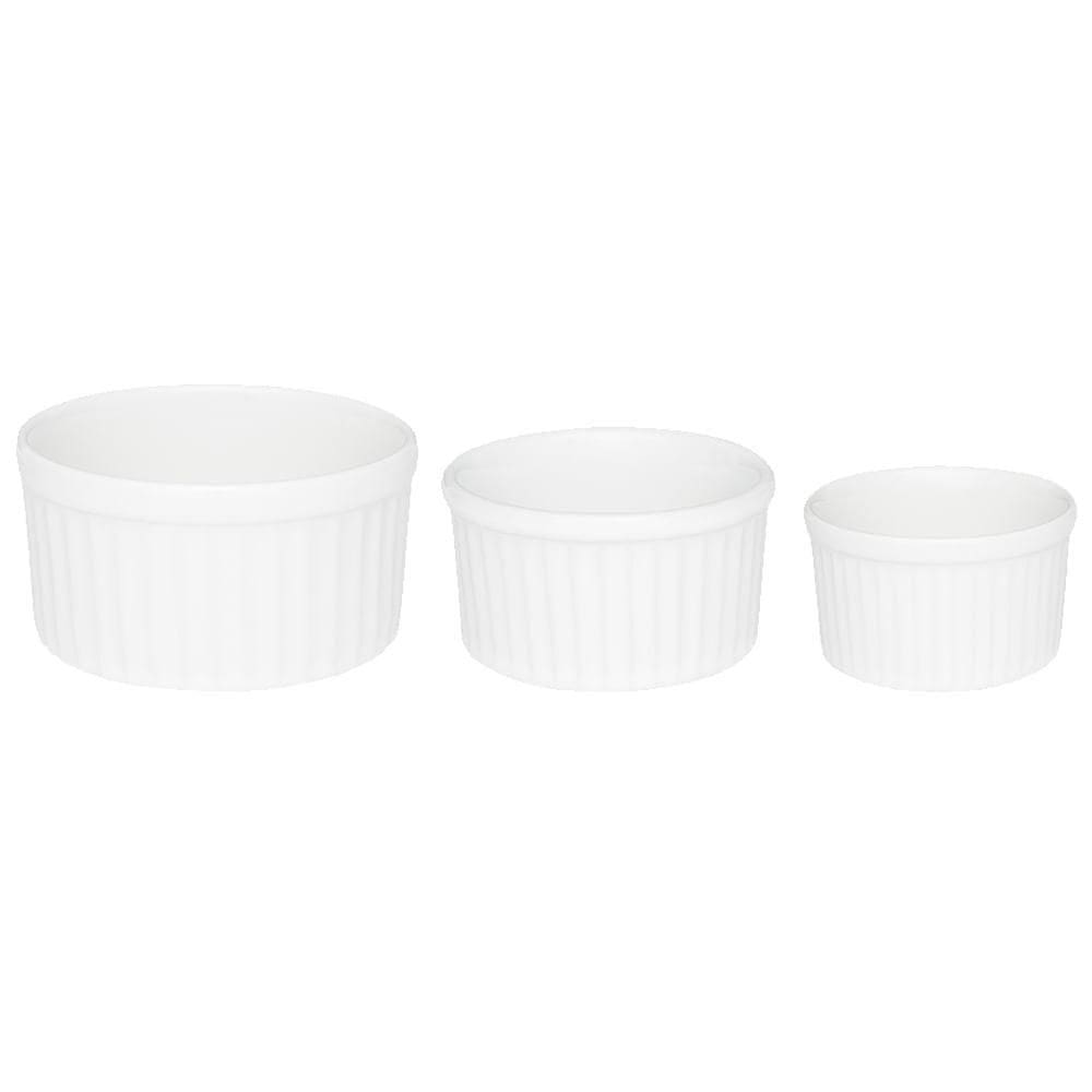 Conjunto de 3 tigelas ramequin oxford branco