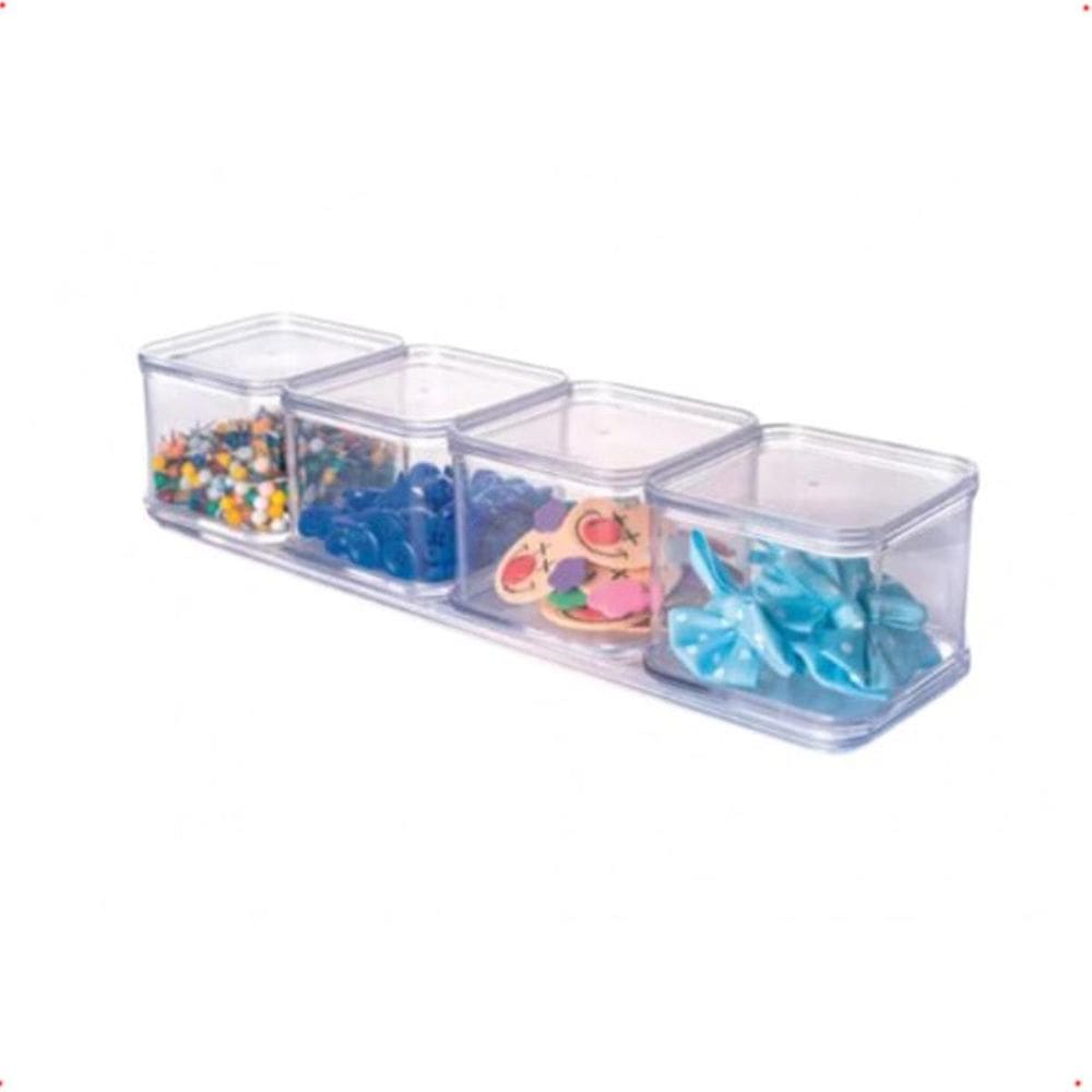Kit 9 Pçs Organizador Multiuso Transparente Com Encaixe