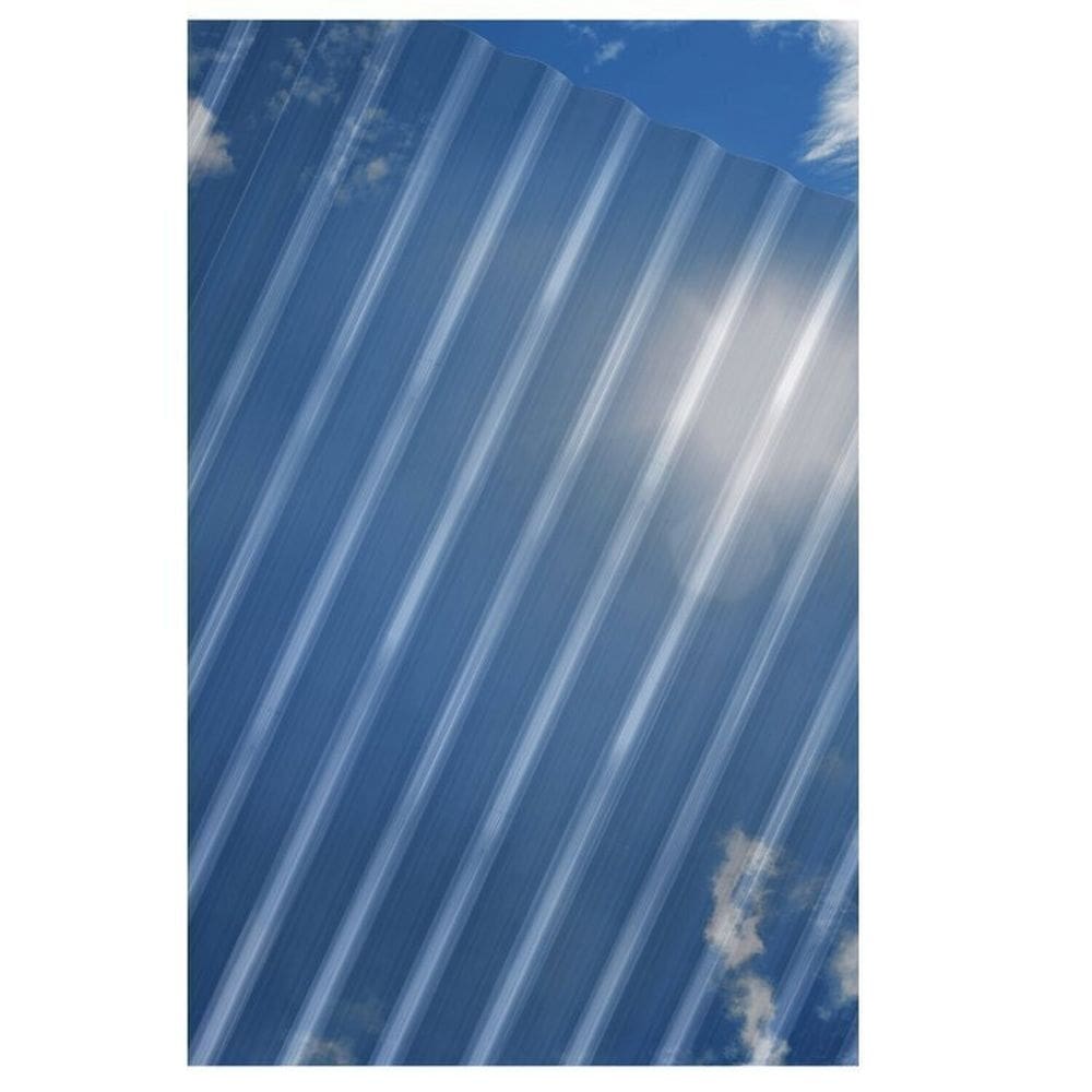 Kit com 15 Telhas Policarbonato 244x50cm Onda Baixa Cristal Transparente