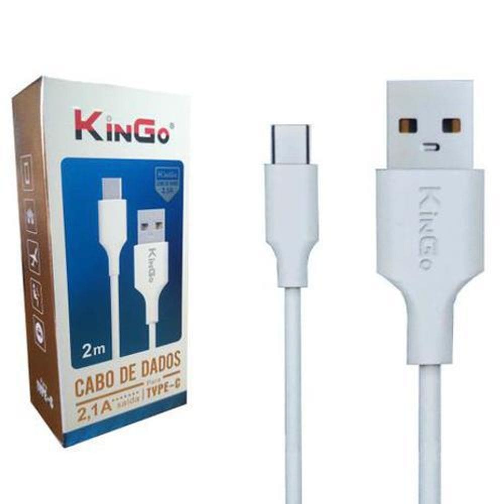 Cabo carregador e transmissão de dados micro usb tipo c 2m