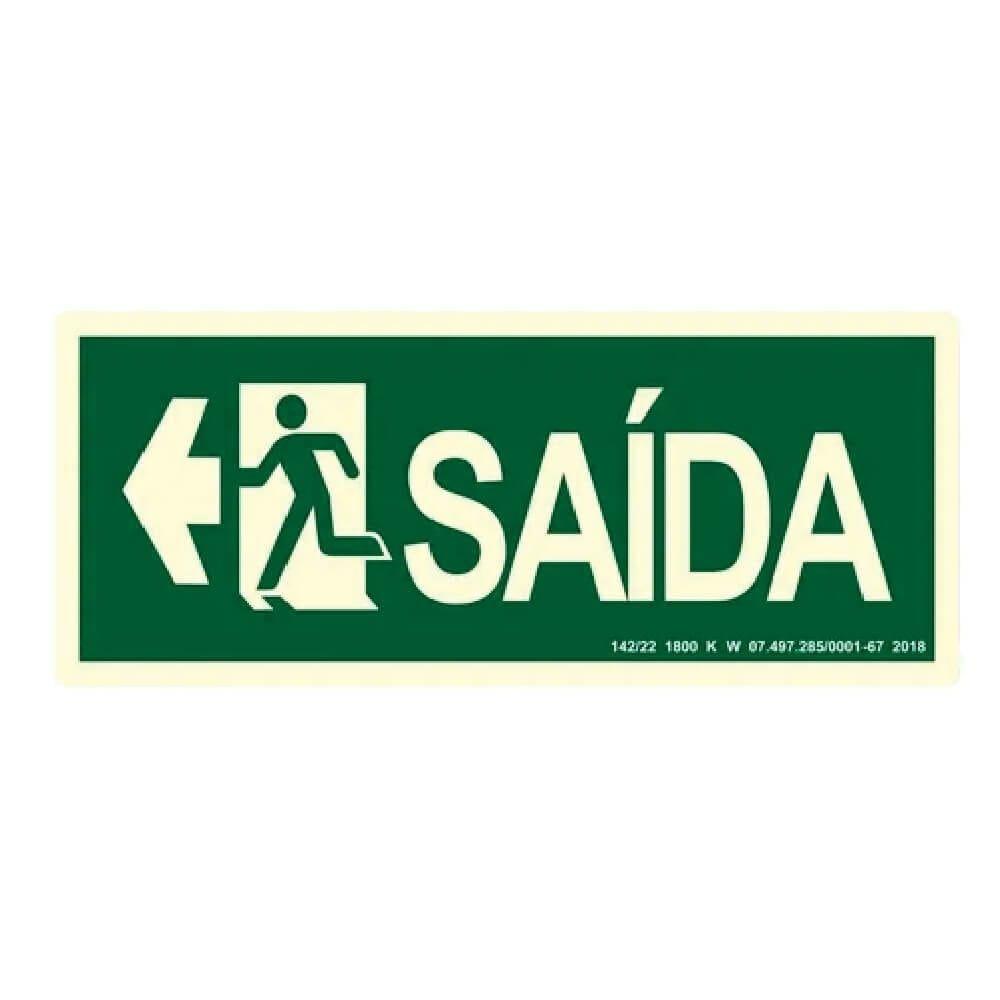 Placa S14E - Rota de Fuga Saida a Esquerda