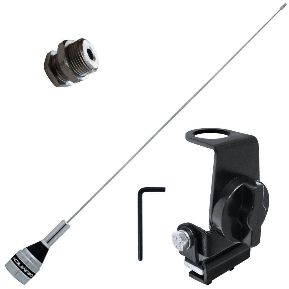 Kit Enfeite Antena 50cm Suporte Porta Malas Capu Capo Parafuso Fixação