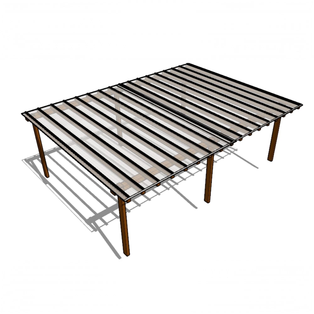 Kit Policarbonato Branco 4mm 8,00m x 6,00m - Perfis Naturais