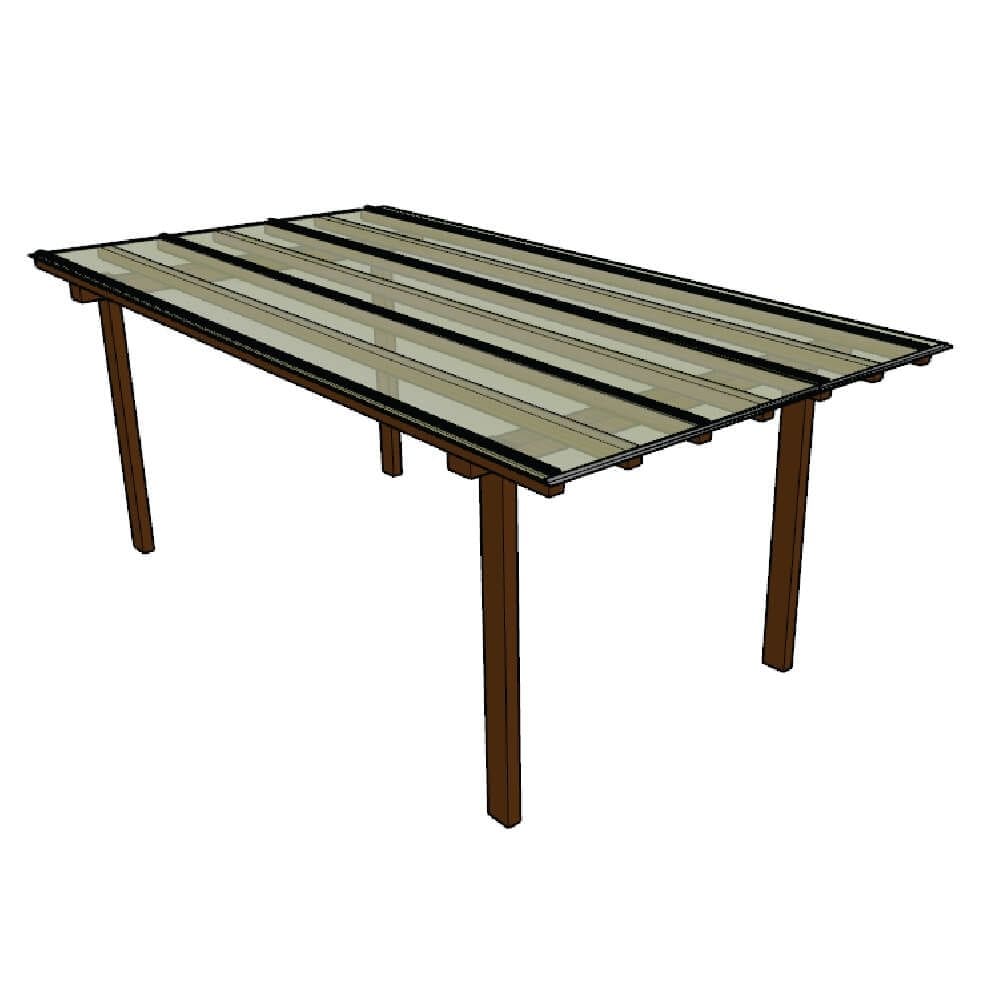 Kit Policarbonato Branco 4mm 3,00m x 6,00m - Perfis Naturais