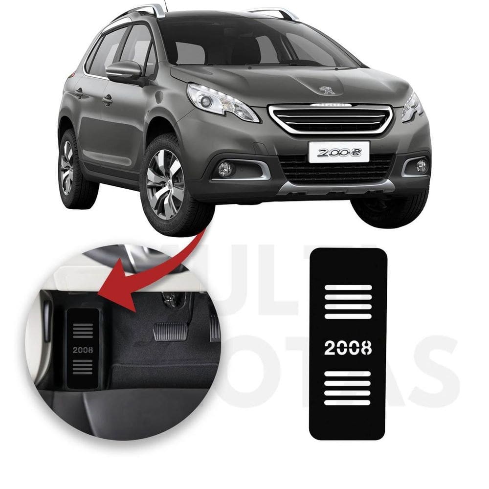 Descanso de pé peugeot 2008 2015 a 2022 aço escovado preto