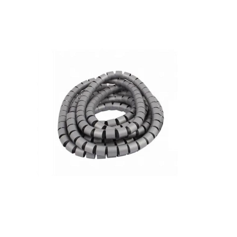 Organizador de fios cabos espiral 3/4 prata/cinza 2 mts