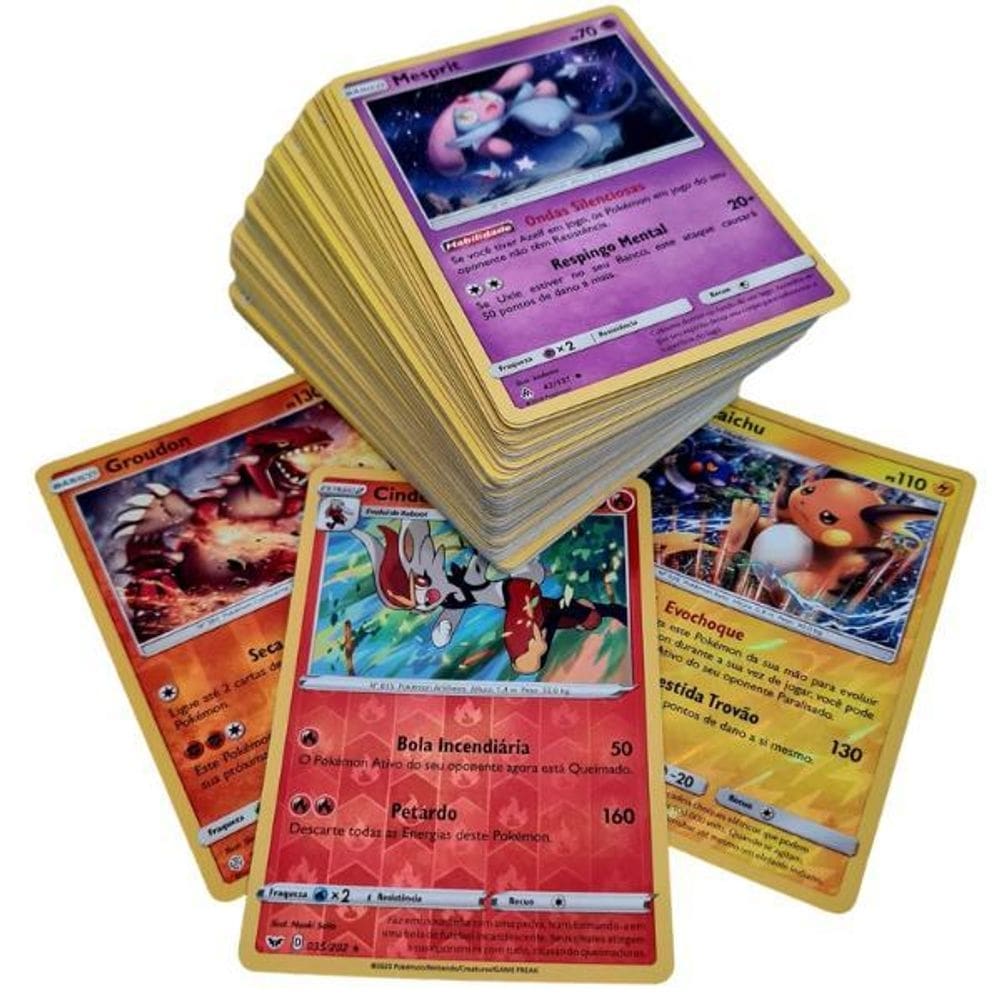 Lote de 100 cartas pokémon + 1 ultra rara
