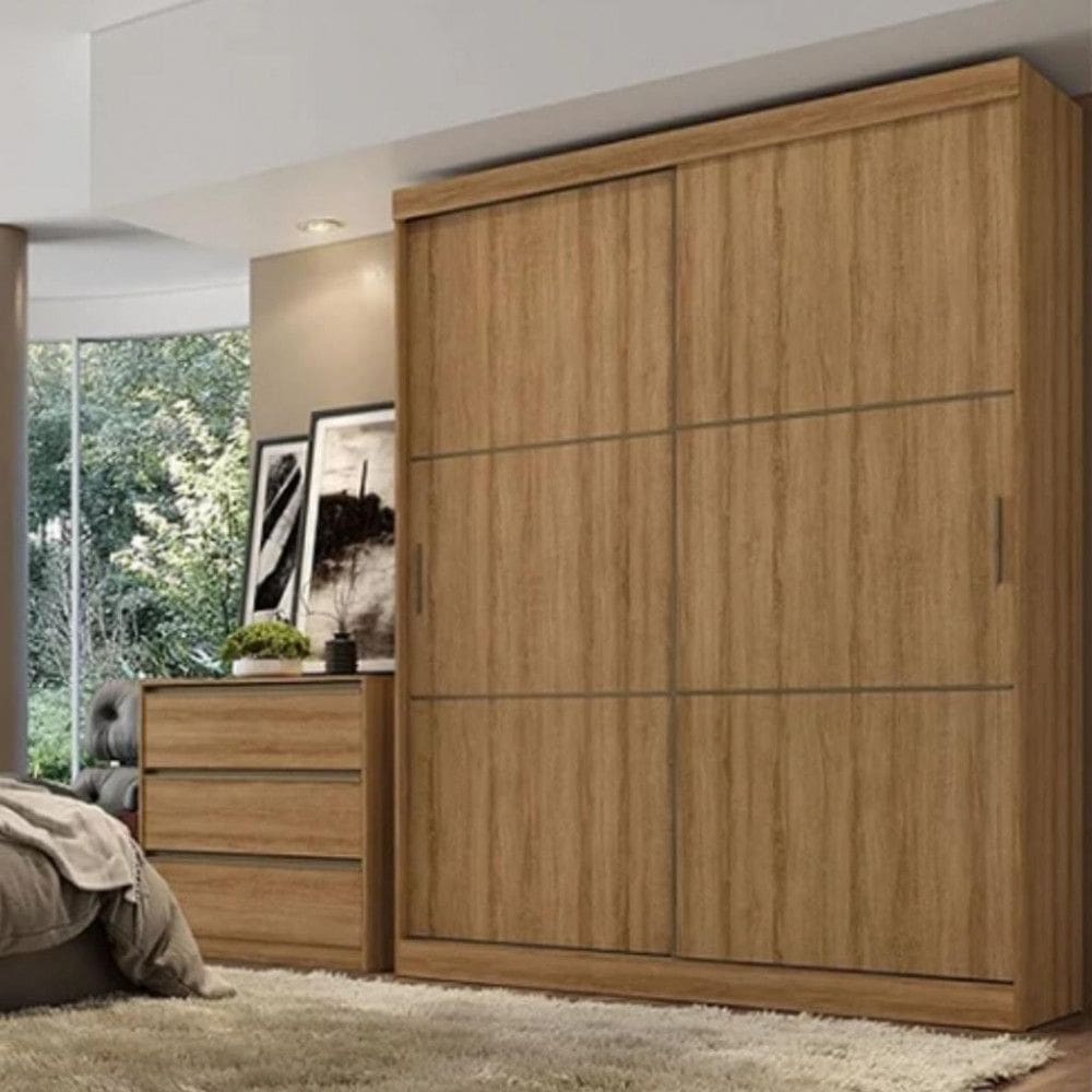 Guarda Roupa Solteiro 2 Portas Correr 2 Gavetas Comfort THB