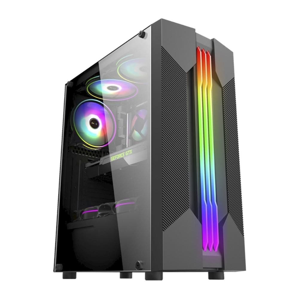 Gabinete Gamer K-Mex Bifrost 6 CG-01A9 - Lateral em Vidro Temperado - LED RGB - ATX - Preto