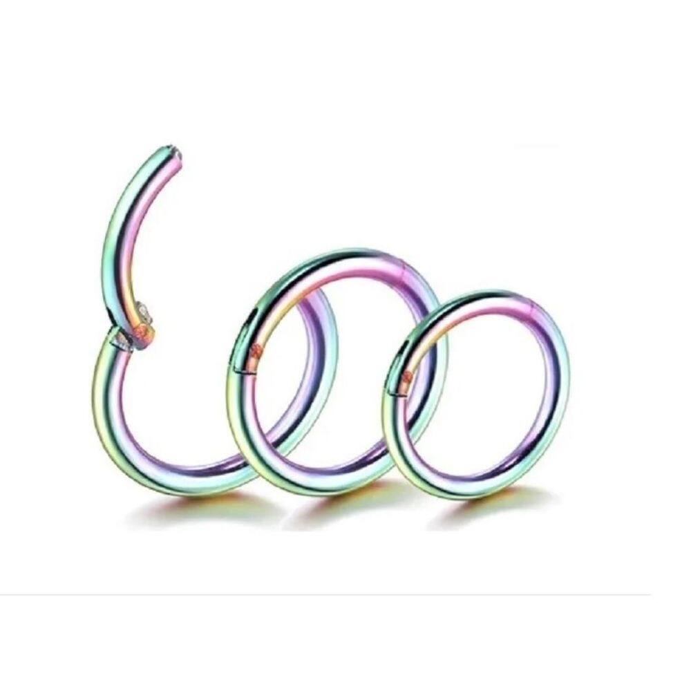 Piercing argola titânio septo helix cartilagem 10mm furtacor