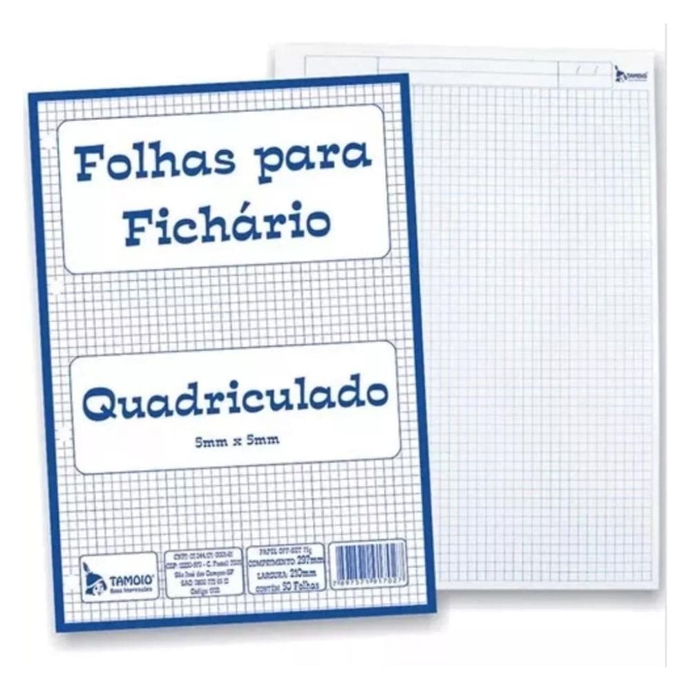 Folha de fichário a4 refil colegial 4 furos universitário