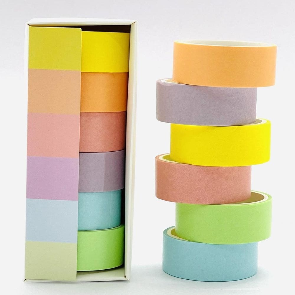 Fita washi tape pastel kit 6 unidades
