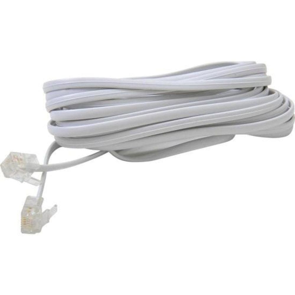 Cabo Extensor Telefone Rj11 4 Vias 2M Branco Storm Pct / 10