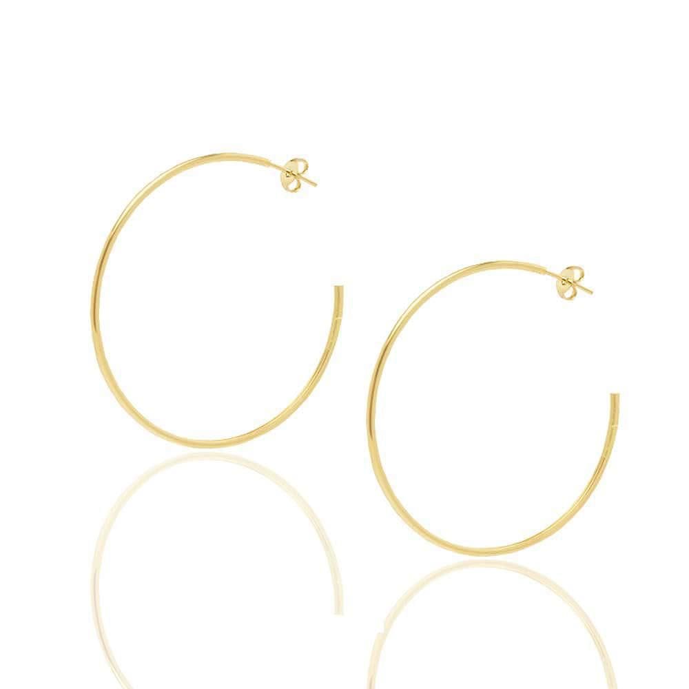 Brinco Argola Médio Folheado A Ouro 18K