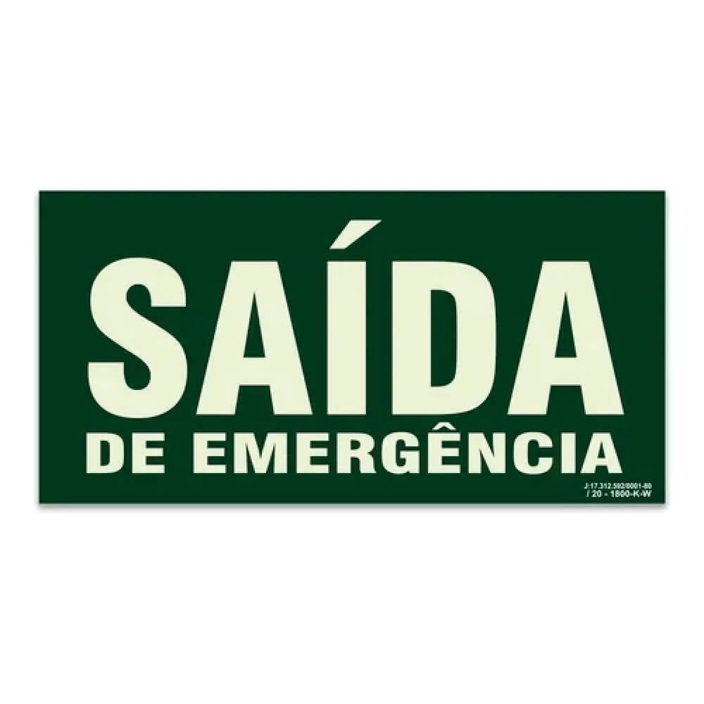 Placa S12 - Saida de Emergência 10cm x 20cm
