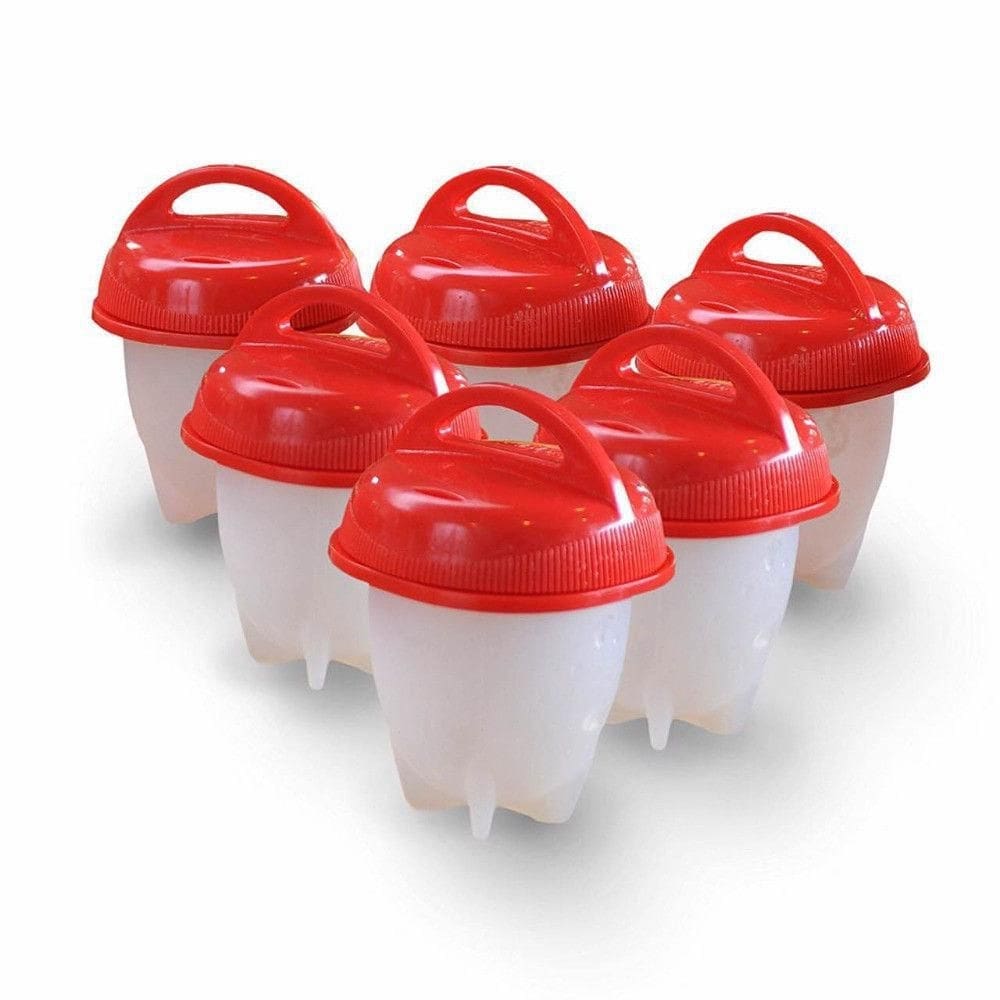 Kit 6 Copos Silicone Ovo Fogão Egglettes Cozinha Fácil Duro