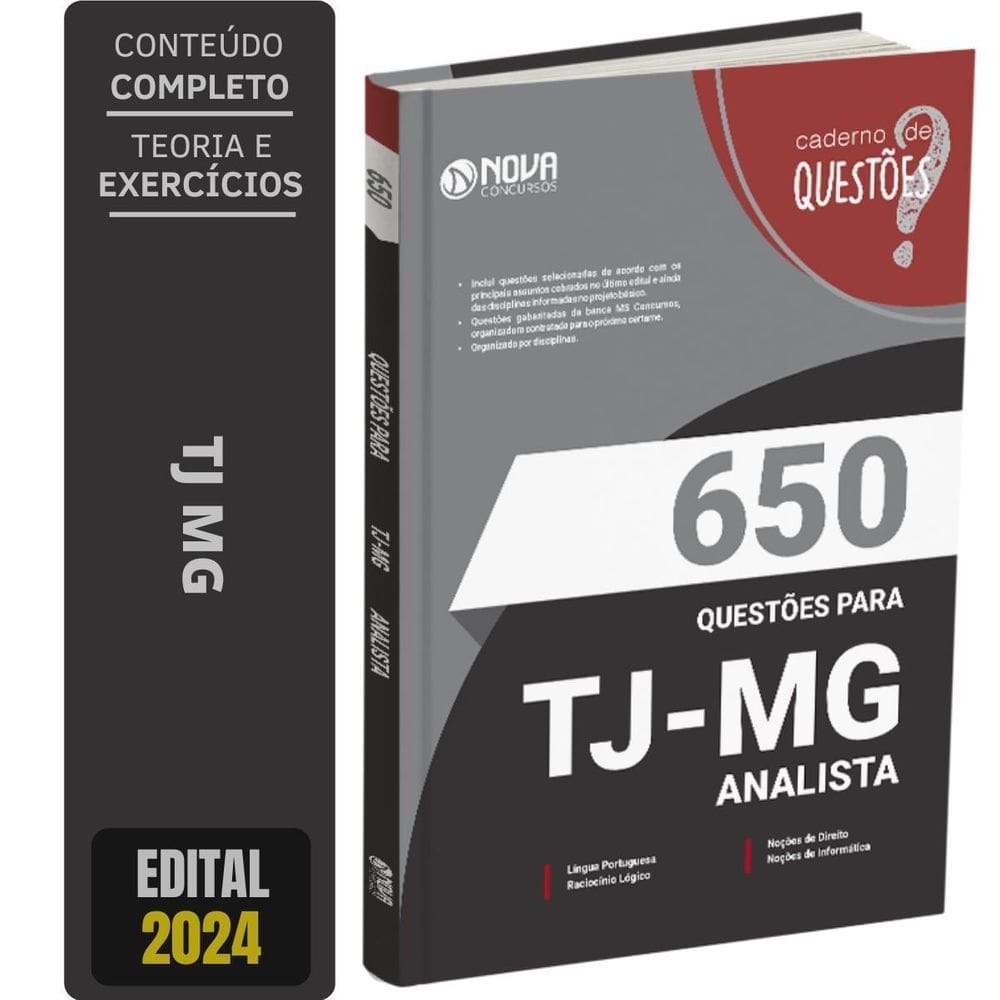 Livro de questões gabaritadas tj mg 2024 - analista