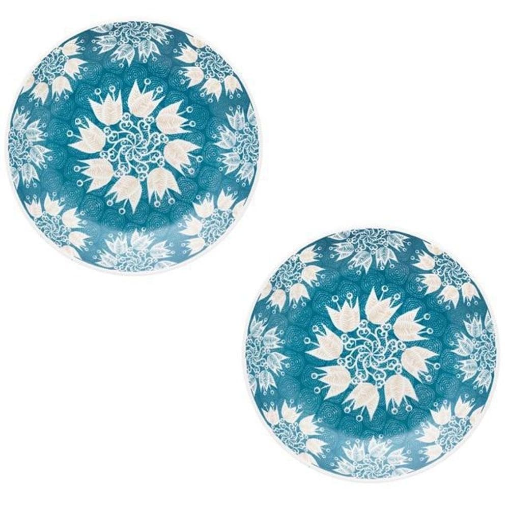 Kit 2 pratos fundos de porcelana 24cm coup etnia oxford