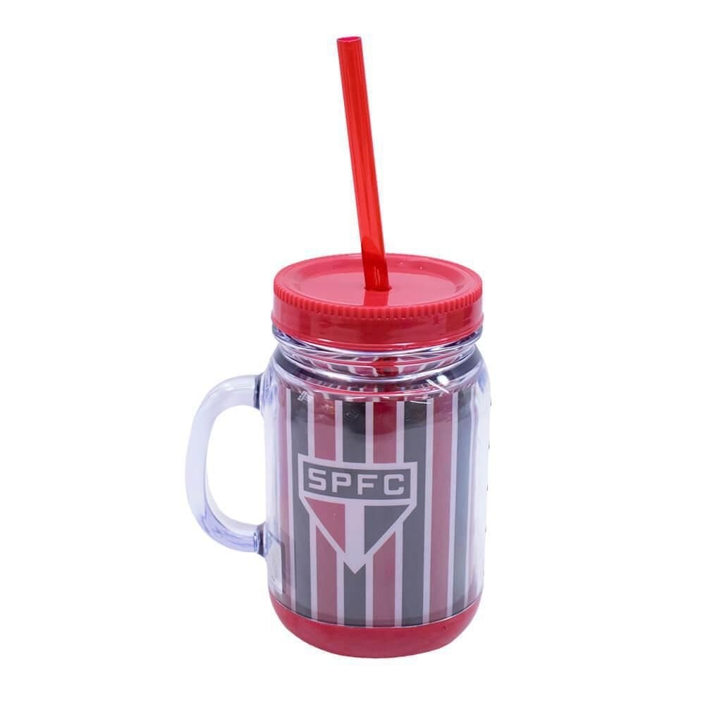 Caneca com tampa e canudo 420ml - são paulo
