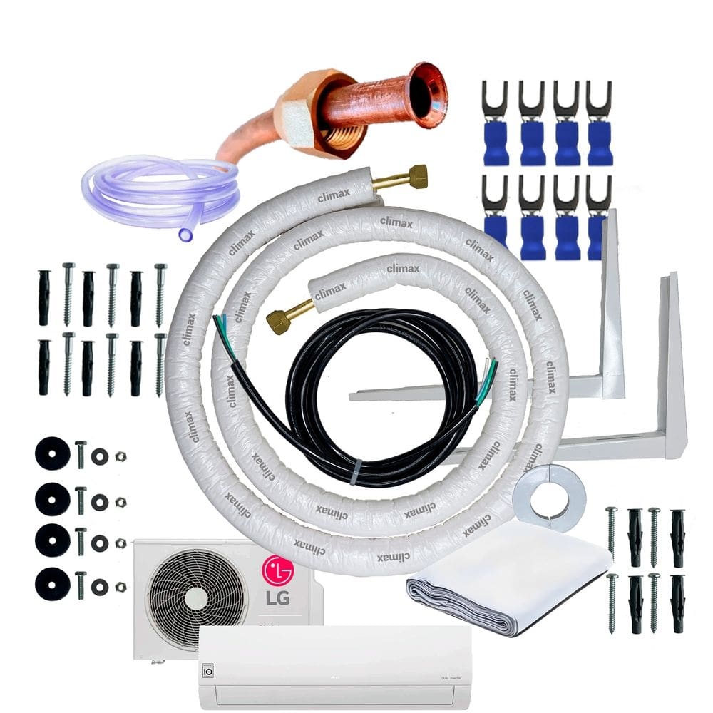 Kit Completo Para Instalação De Ar Condicionado LG Dual Inverter 18000 Btus 1/4 x 1/2 5 Metros  Com Suporte 450mm