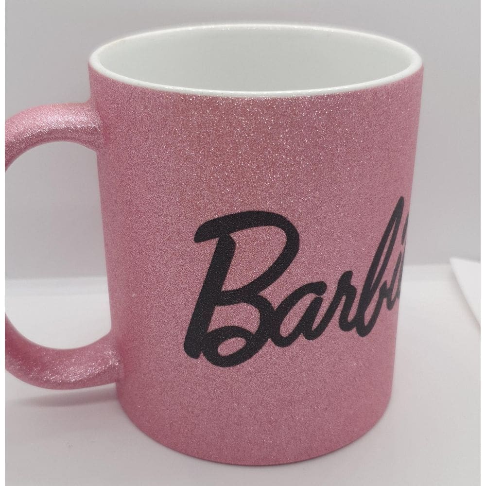 Caneca Tema Barbie Rosa Lina Em Porcelana Rosa