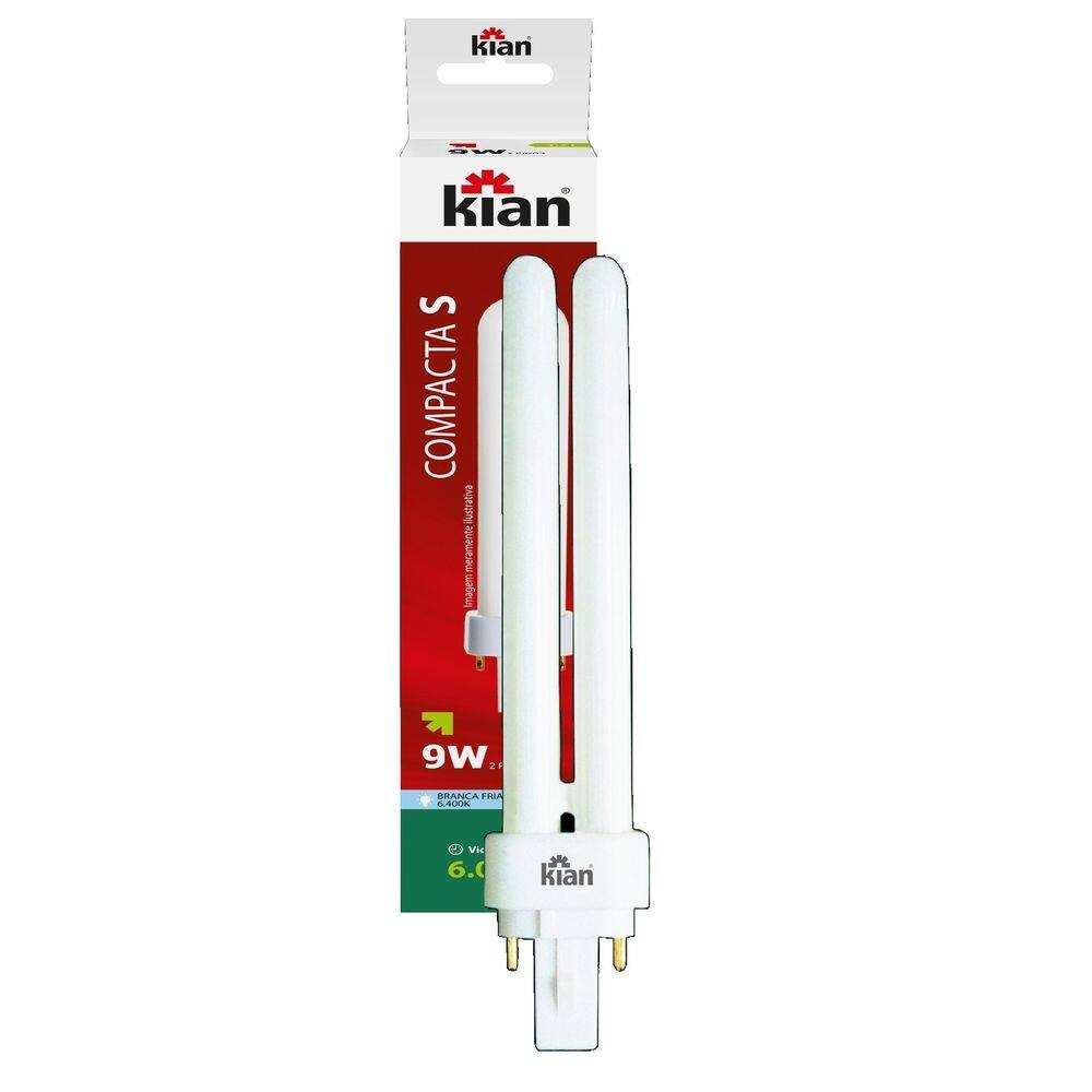 Kit 4 Lampada Compacta S Luminaria Pelicano 9W 2 Pinos Kian