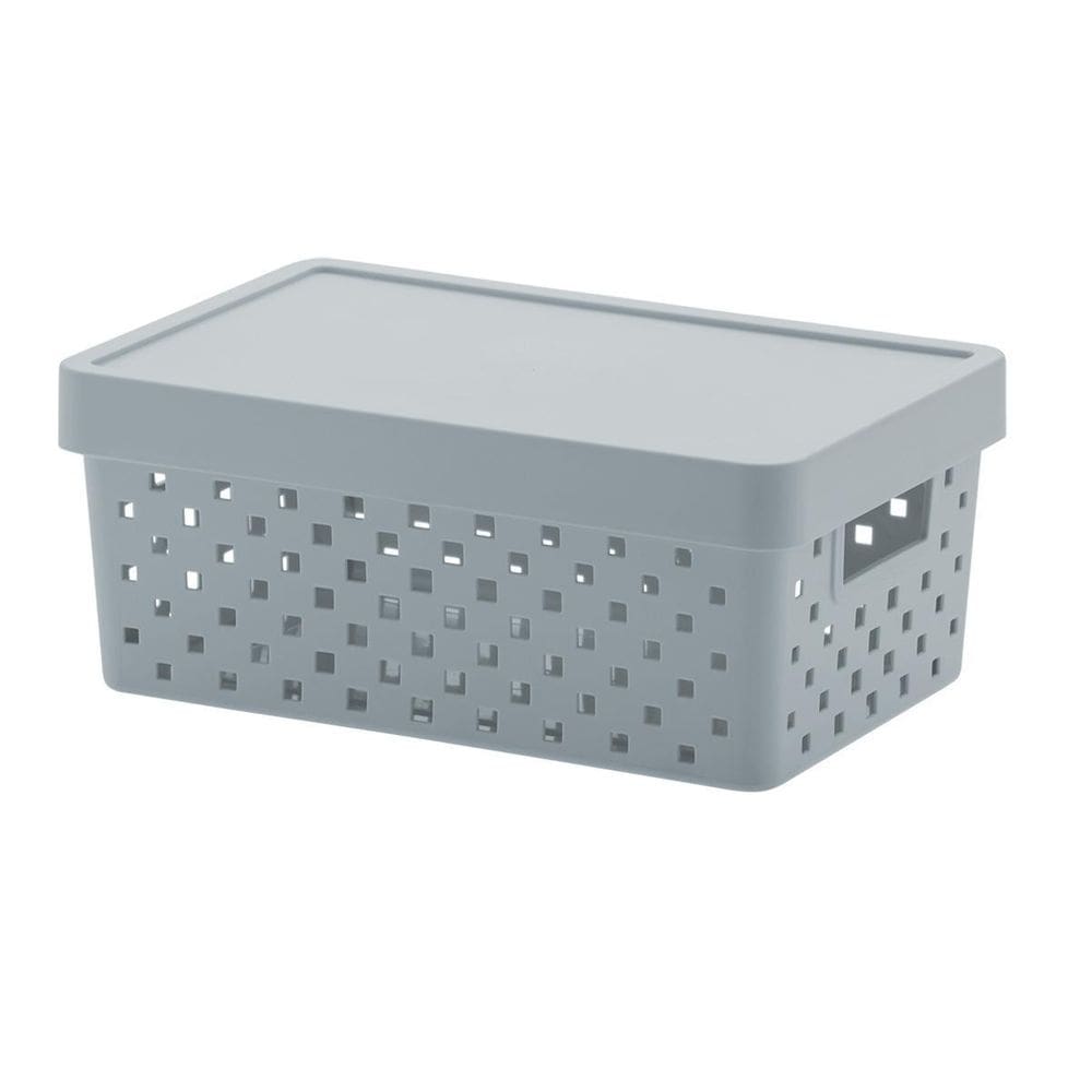 Organizador De Armário Com Tampa 29X19X12Cm Quadratta Cinza