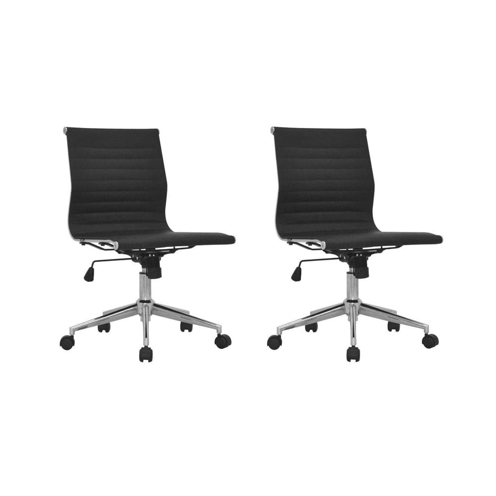 Kit 2 Cadeiras de Escritório Diretor Office Sevilha Rivatti Preto