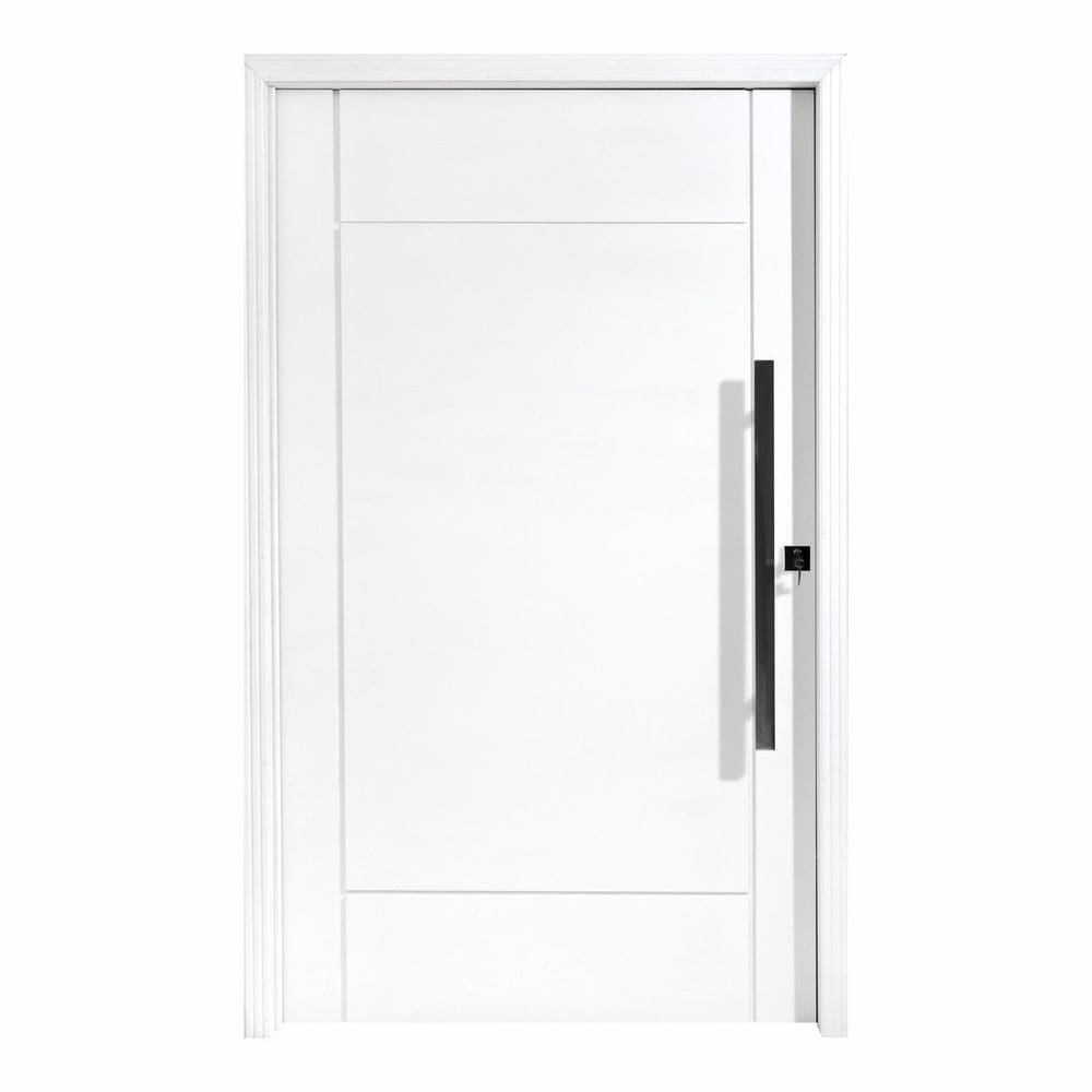 Porta Pivotante Maciça 214x107cm Eucalipto Pm95 Clean Cruzeiro Portas Fundo Primer Branco