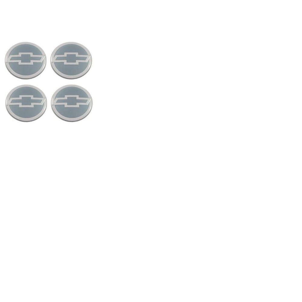 Emblema resinado gm chevorlet cinza 48mm 4pç corsa celta