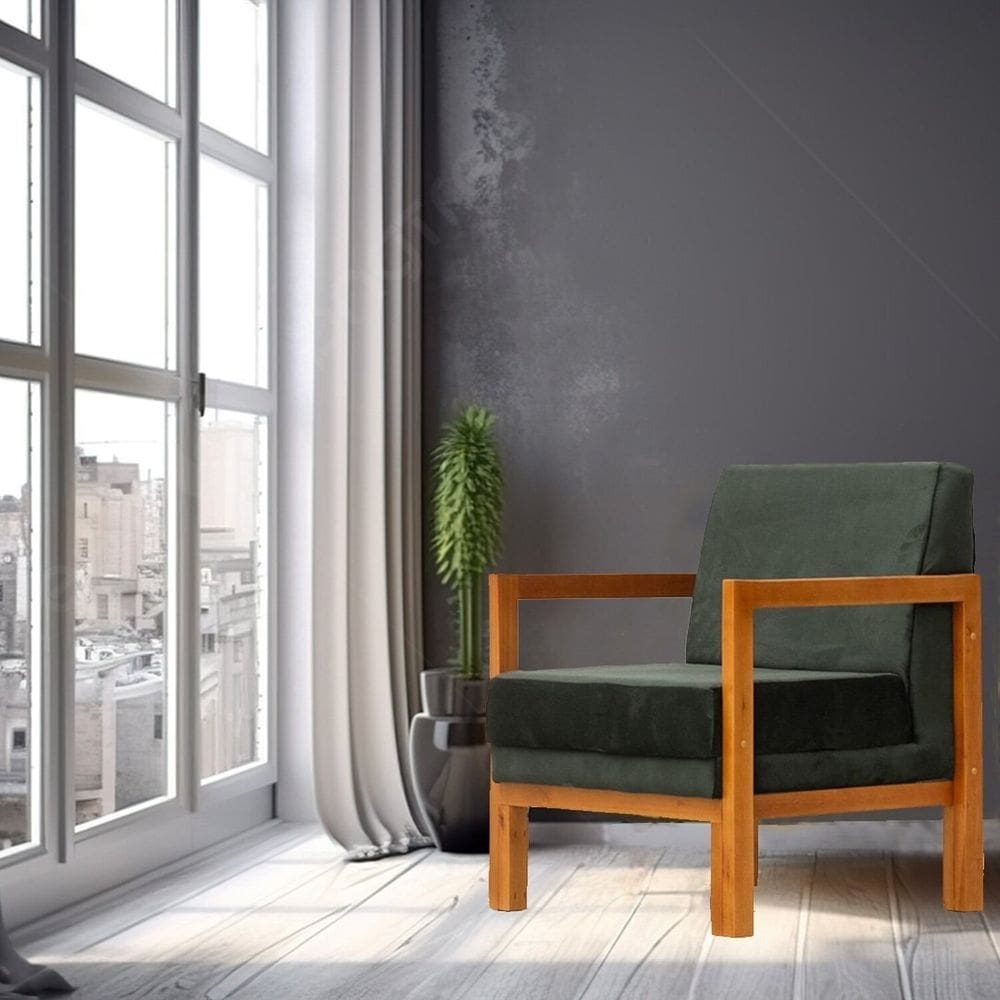 Poltrona Cadeira Luxo Veludo Dubai Amarelo
