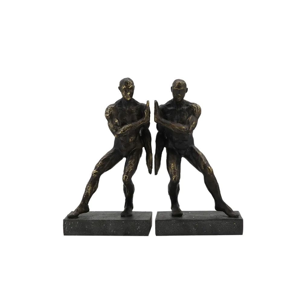 Aparador de Livros Homens em Resina Bronze 25cm SS0305 BTC