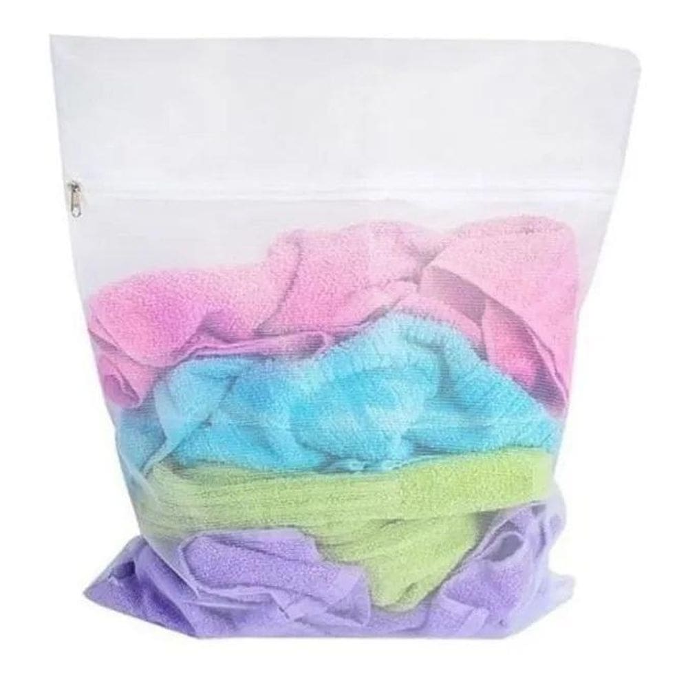 Sacos para lavar roupa lavadora branco nylon 40x50