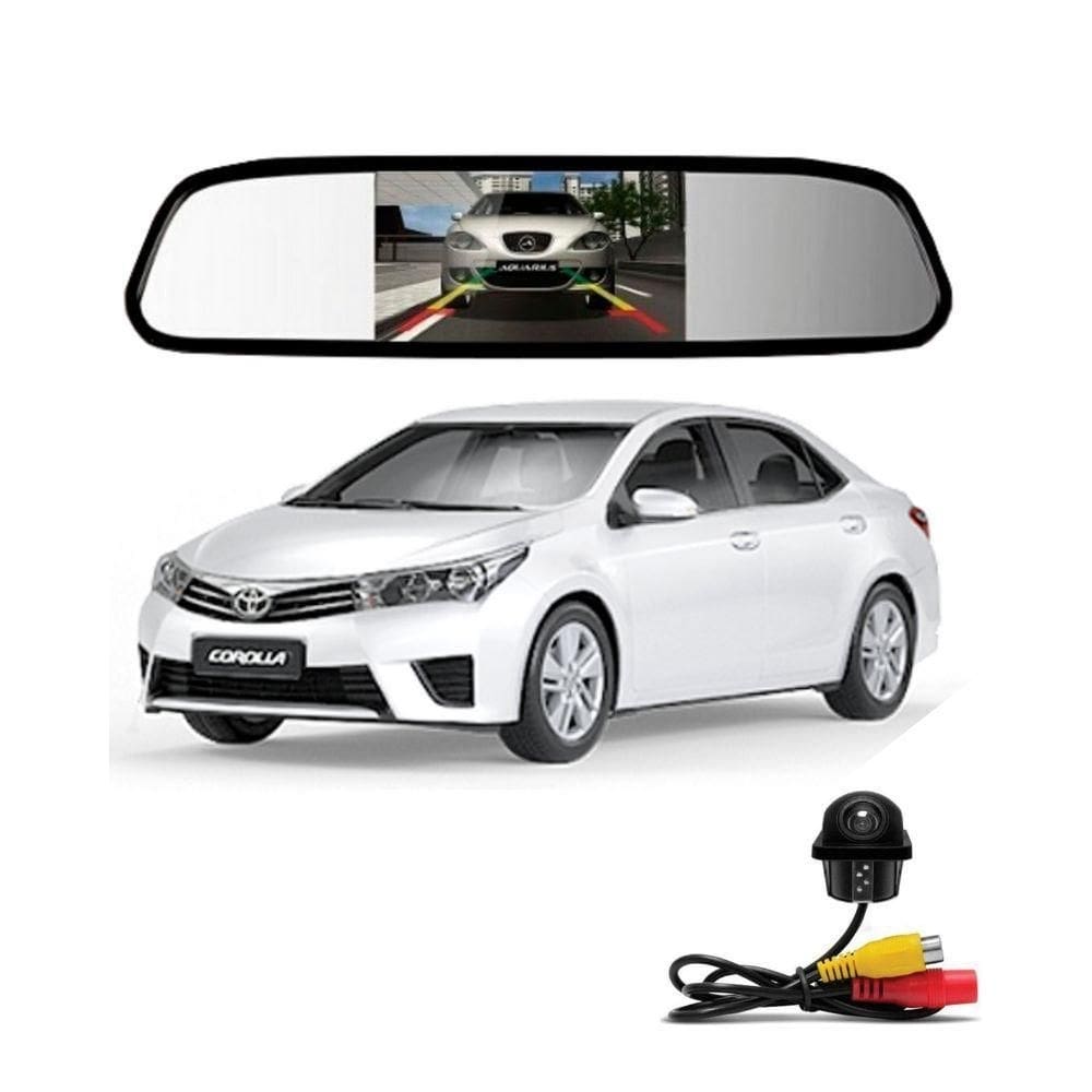 Camera de re tartaruga retrovisor com tela corolla