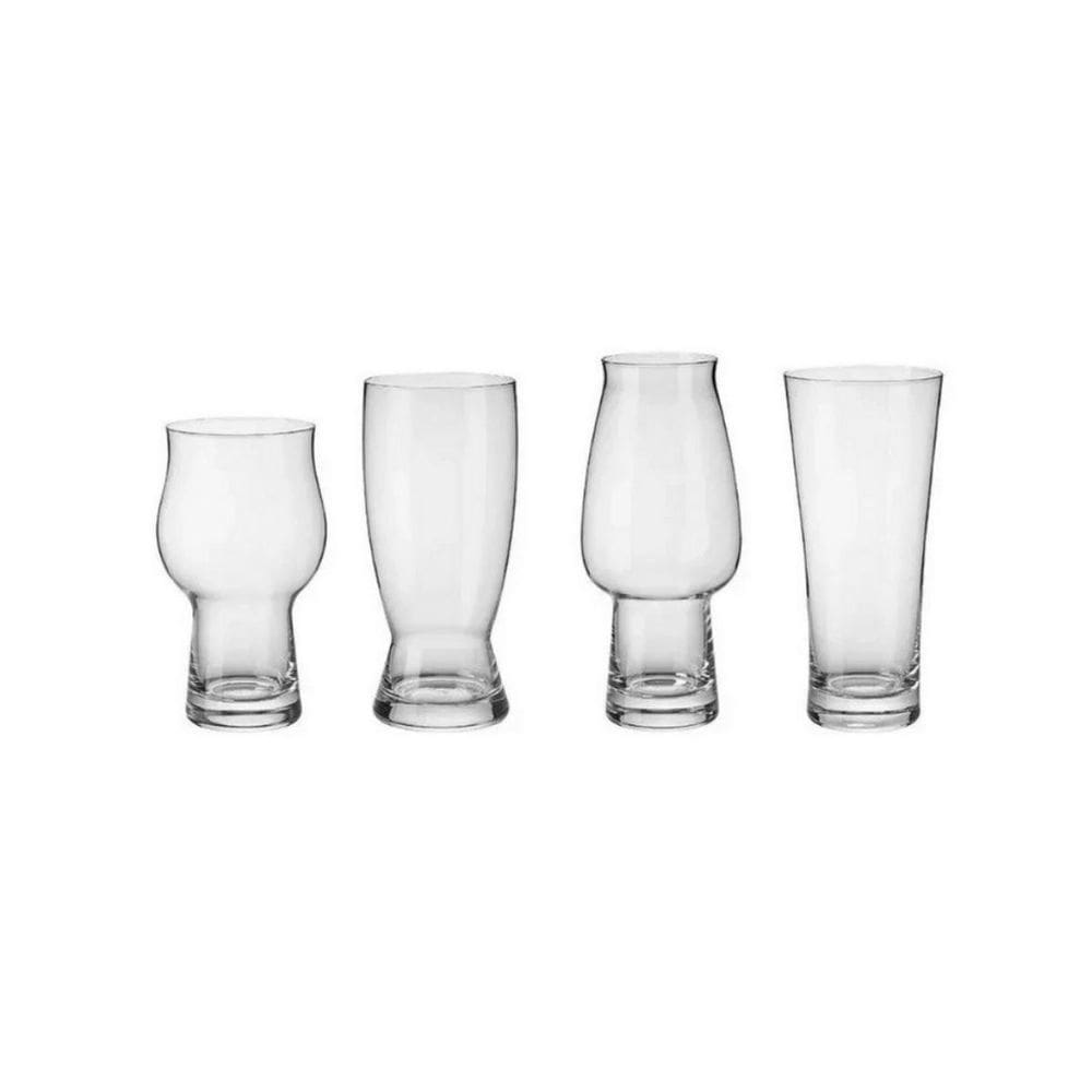 Jogo de 4 copos para cerveja artesanal banquet cristal