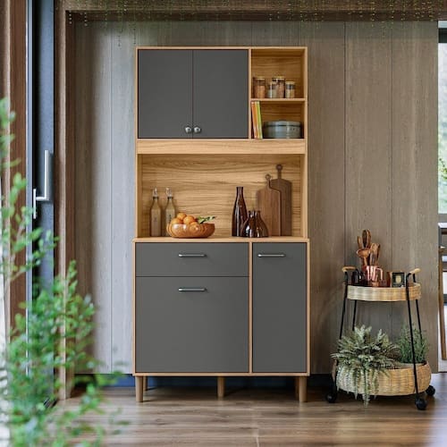 imagem-Cozinha 4 Portas 1 Gaveta Erva Doce 90 freijo/cinza