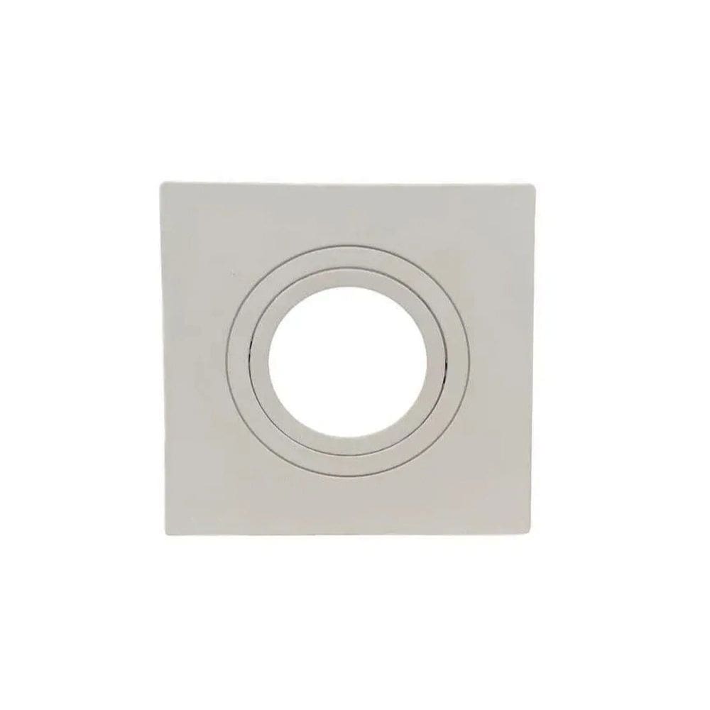 Spot de Embutir MR16 Dicroica Quadrado Plano Branco 10cm
