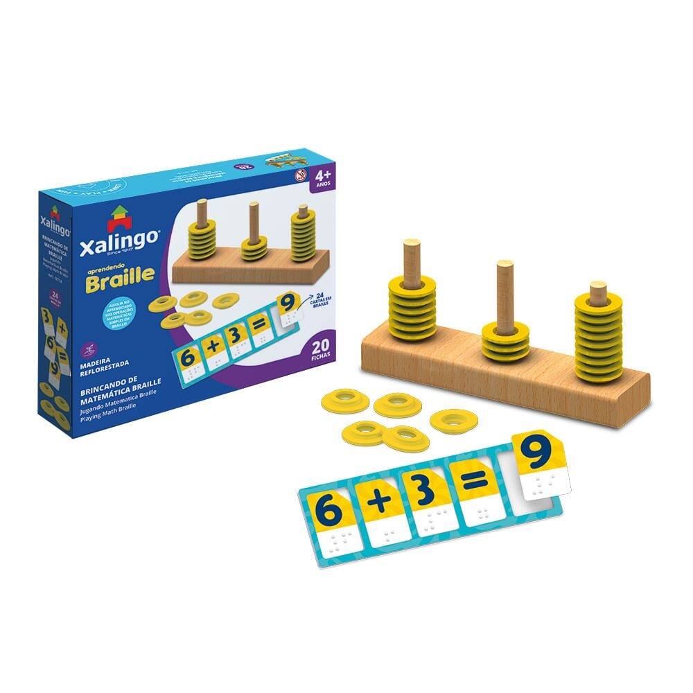 Brincando de Matemática Braille 20 Fichas Xalingo
