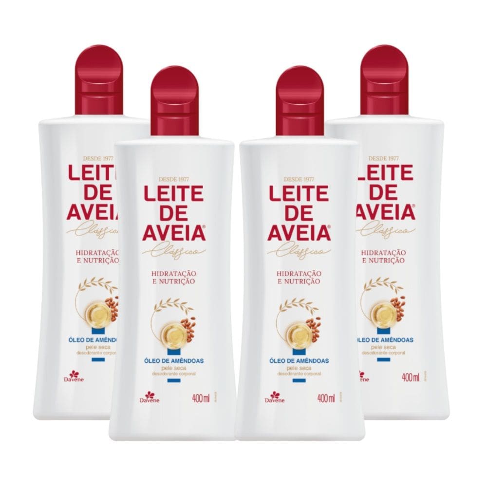4 Hidratante Corporal Leite Aveia+Oleo Amendoas 400ml Davene