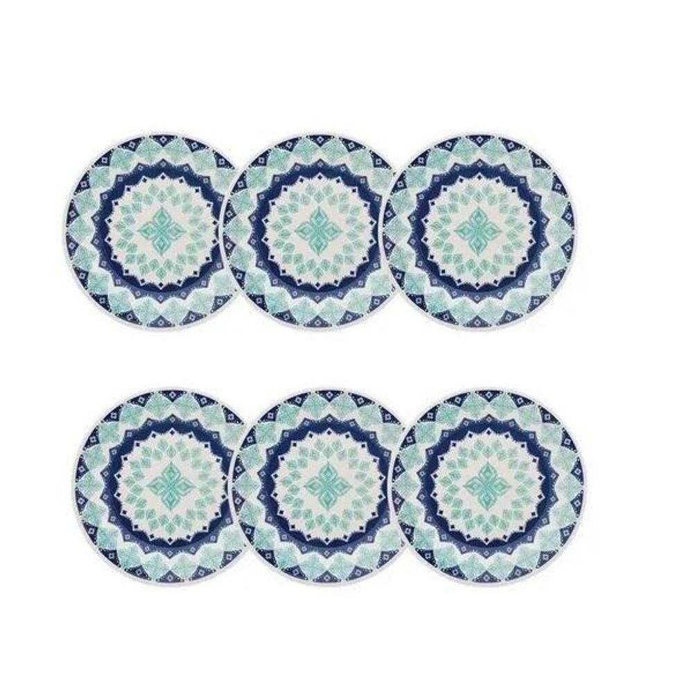 Kit 6 pratos de sobremesa 19cm oxford donna lola pracasa
