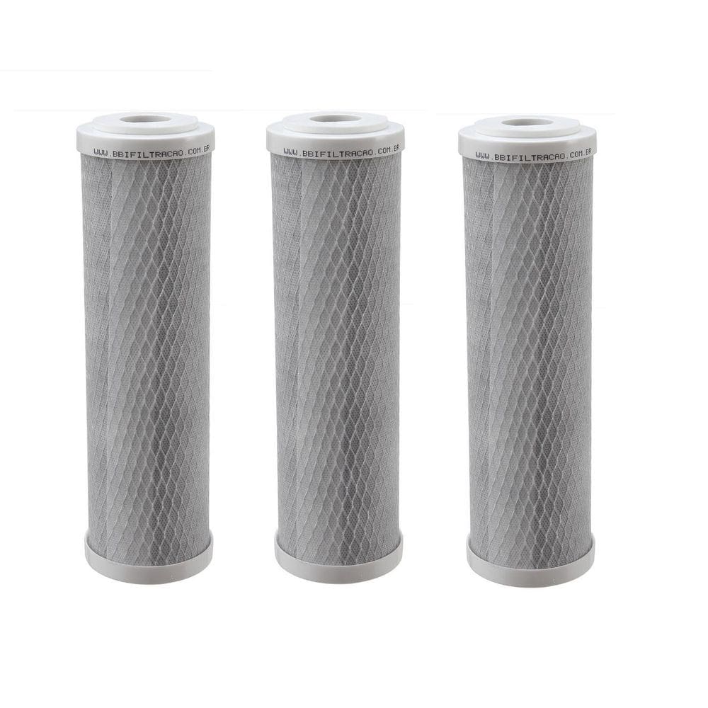 Refil Filtro Carvão Ativado Carbon Block 9.3/4 Encaixe 3 un