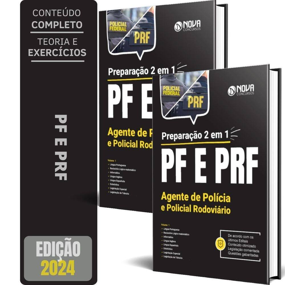 Apostila pf e prf 2024 preparação 2 em 1 agente polícia e