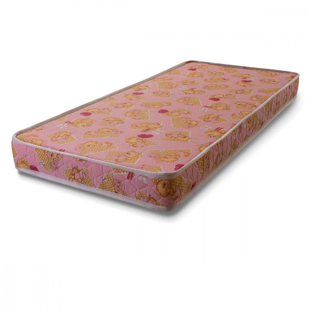 Colchão de Berço Espuma D18 Pro Confort Baby 70x130x10cm Rosa Hellen