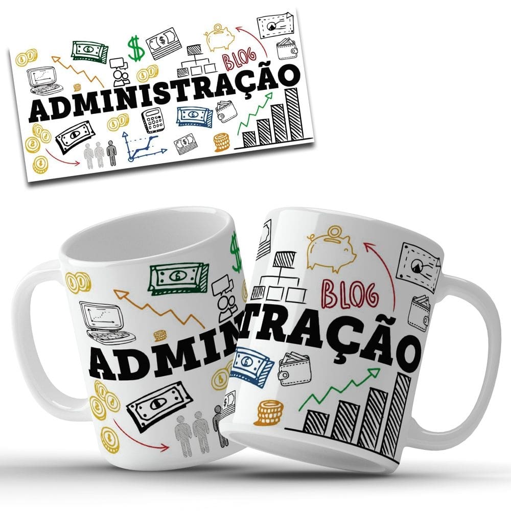 Caneca Personalizada Profissão Administração em Cerâmica 325ml